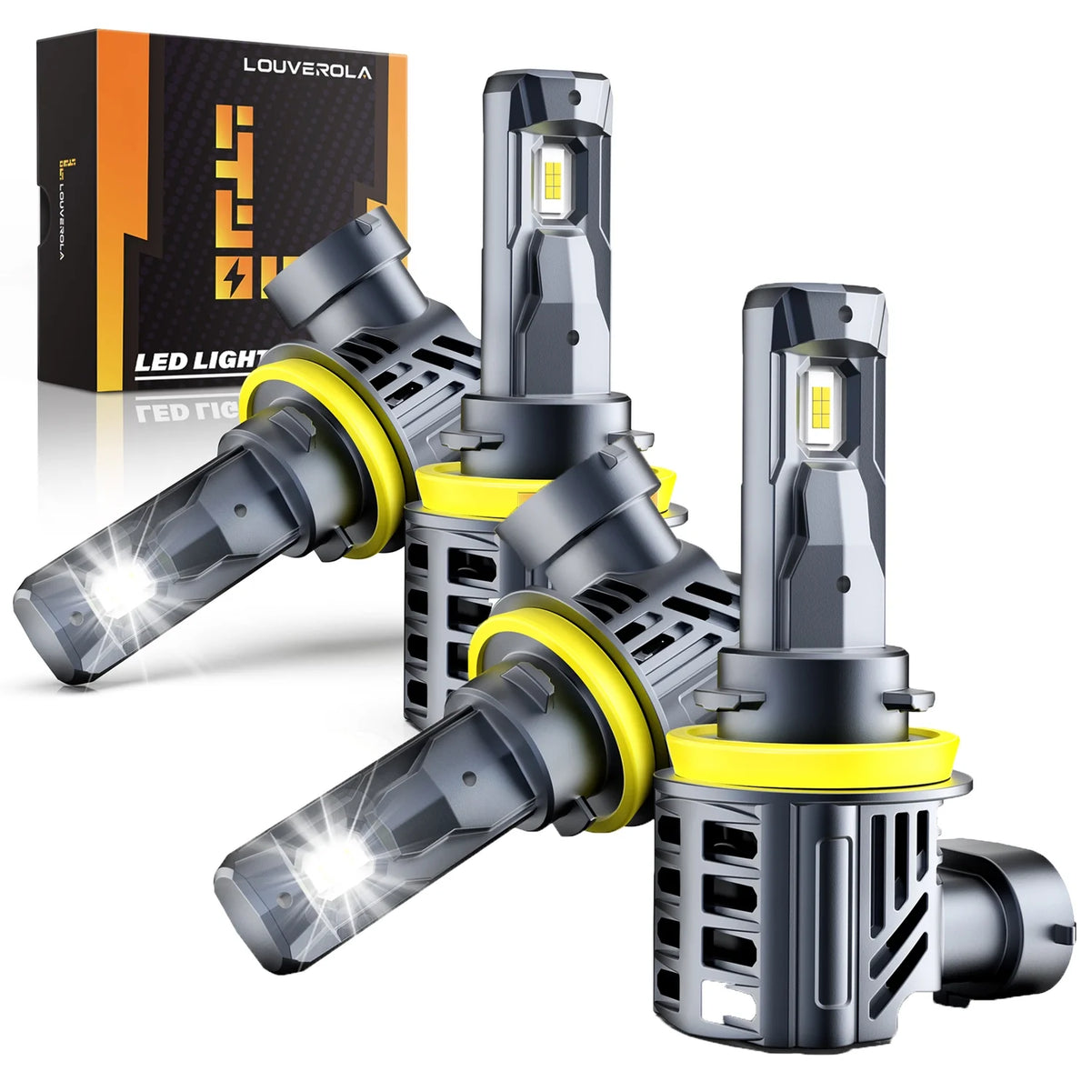4 Pack H11 LED Headlight Bulbs 6500K Cool White X151