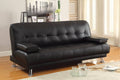 Black Faux Leather Convertible Sofa Bed with Removable Armrests I3733