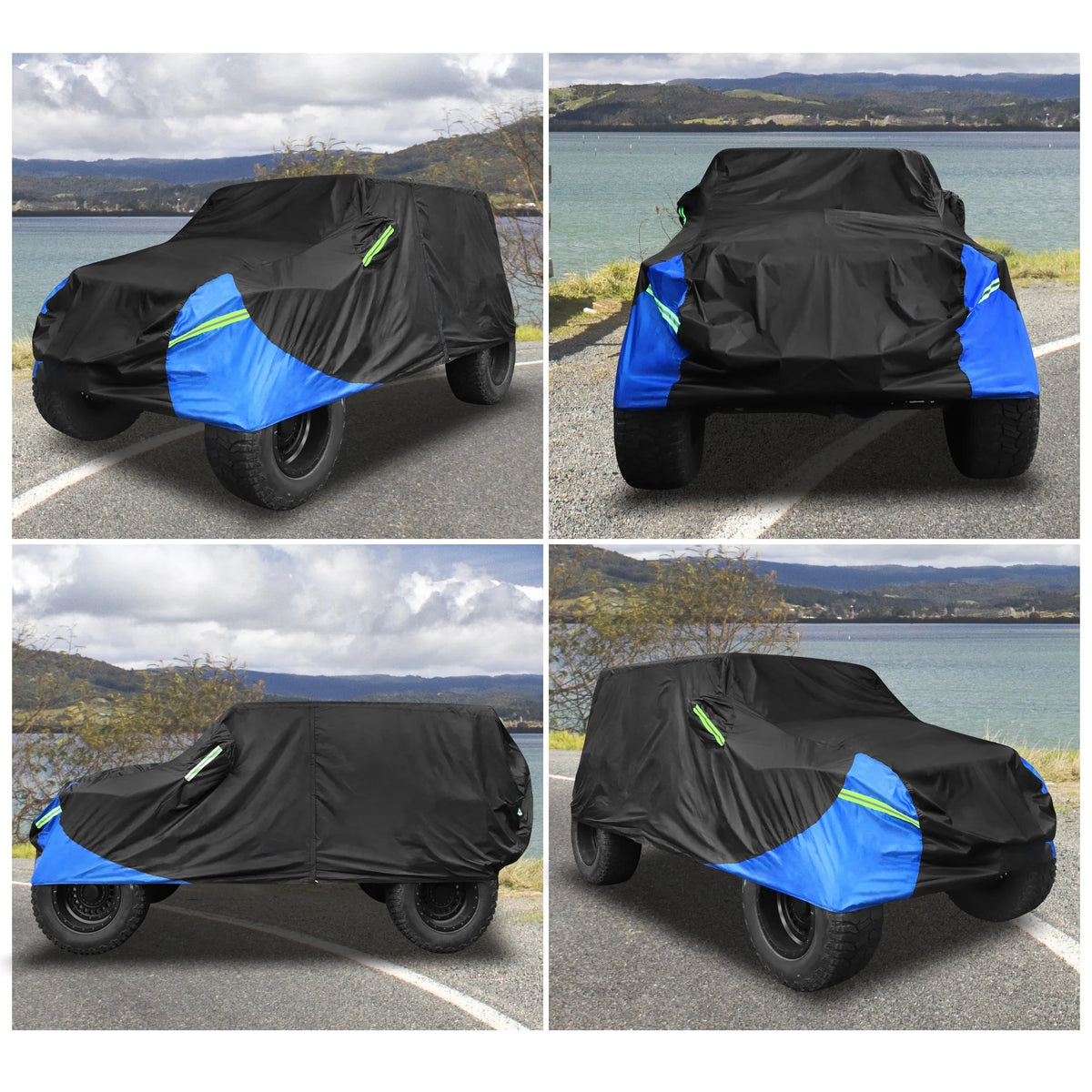 210D Black Blue Car Cover T125