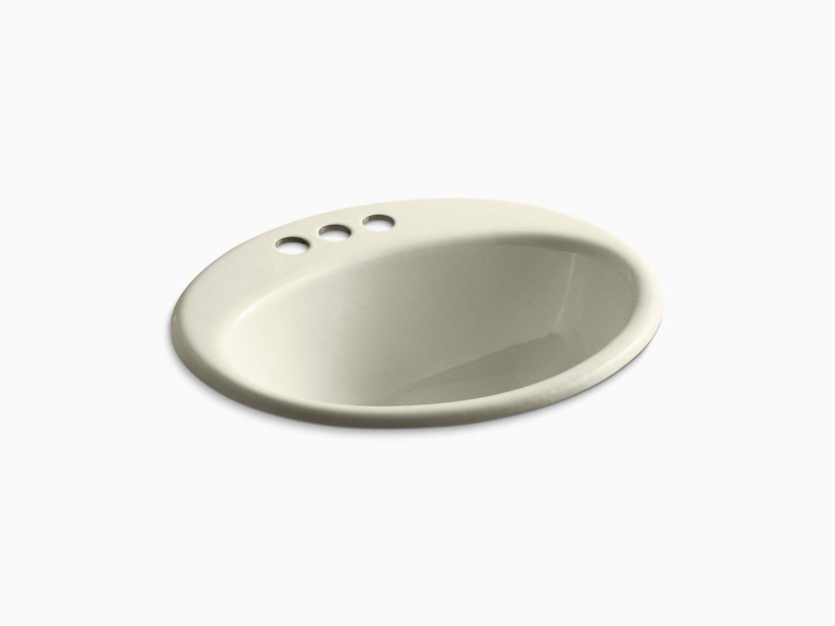 Cane Sugar Drop-In Bathroom Sink with 4x22 Centerset Faucet Holes I1014