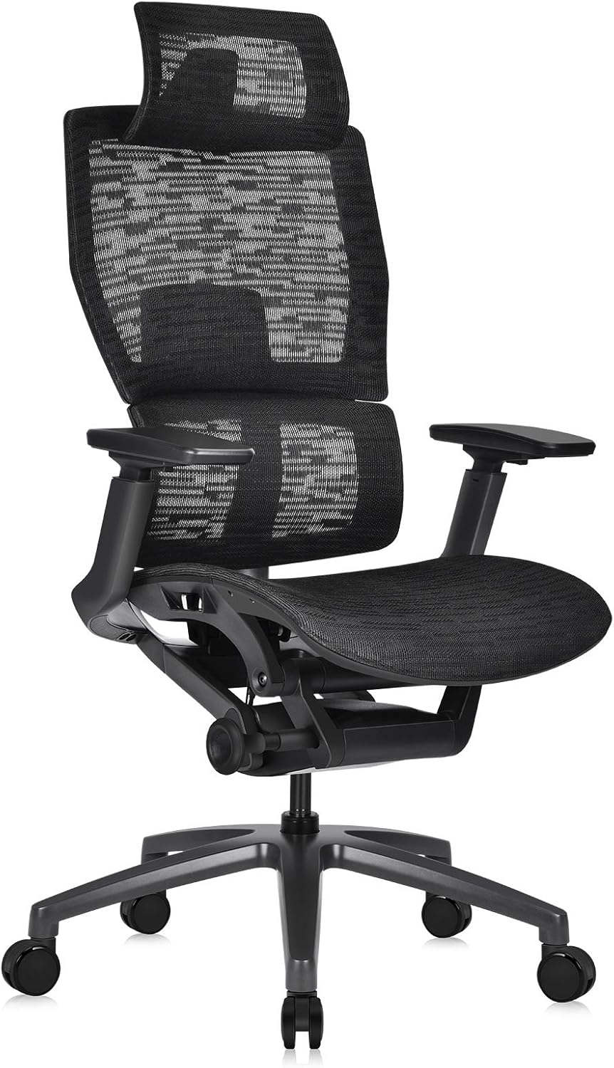 Ergonomic Office Chair with Headrest, Aluminum Frame, Standard Carpet Casters R690251
