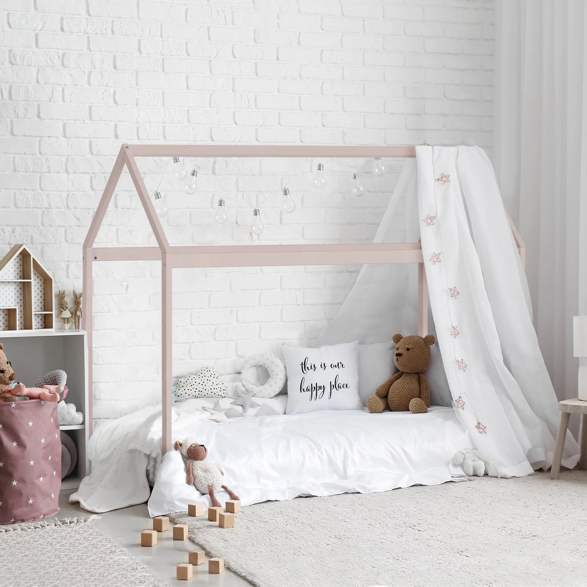 Pink Canopy Twin Bed N85291