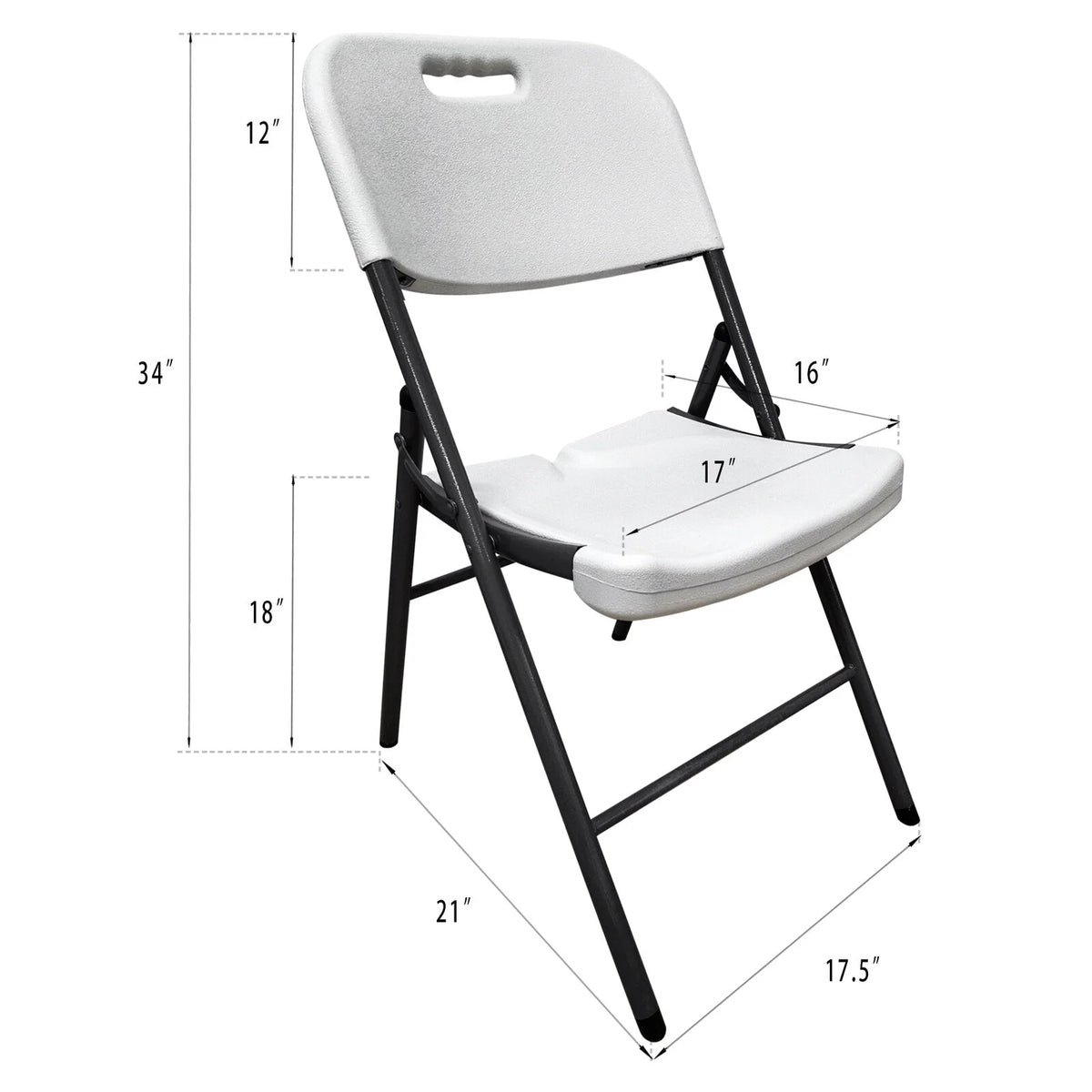 White 20 Pack Plastic Folding Chairs Y695