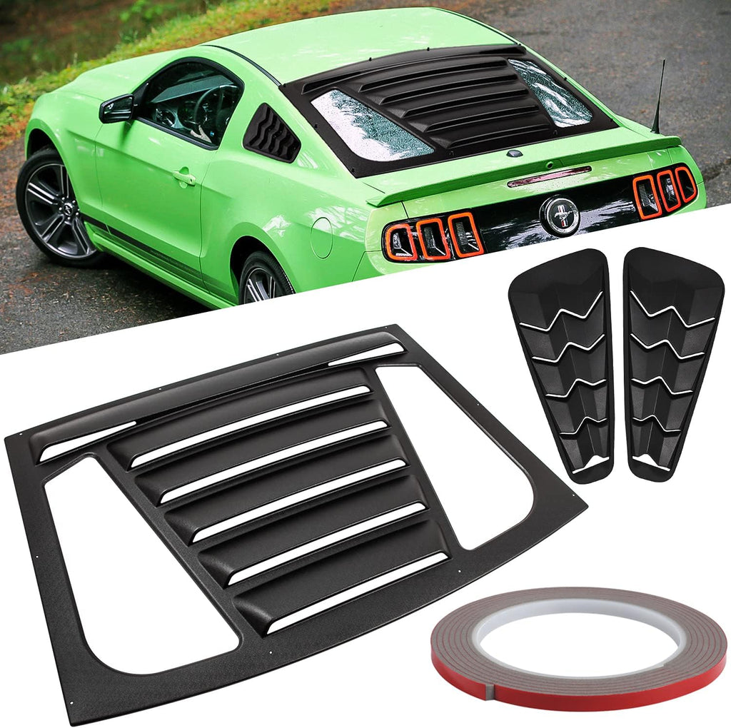 3pcs ABS Matte Black Rear & Side Window Louvers S494421