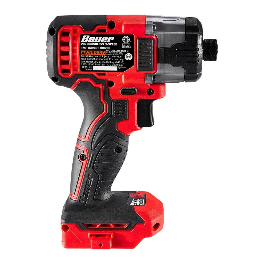 20V Brushless Cordless 1/4 in. Hex 3-Speed Impact Driver U1833