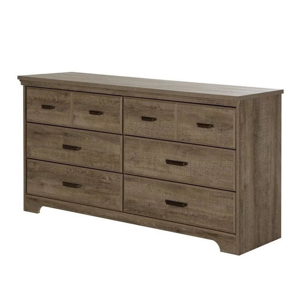 3 Piece Bedroom Set with Dresser and 2 Nightstands in Weathered Oak E2143