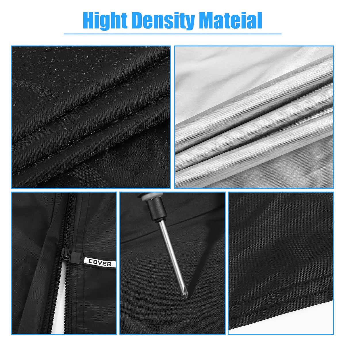 210D Black Blue Car Cover T125