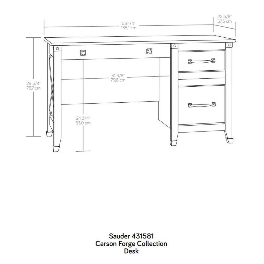 Single Pedestal Desk with Drawers O521094