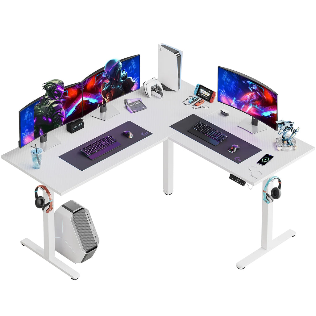 L-Shaped Electric Height Adjustable Standing Desk Y707