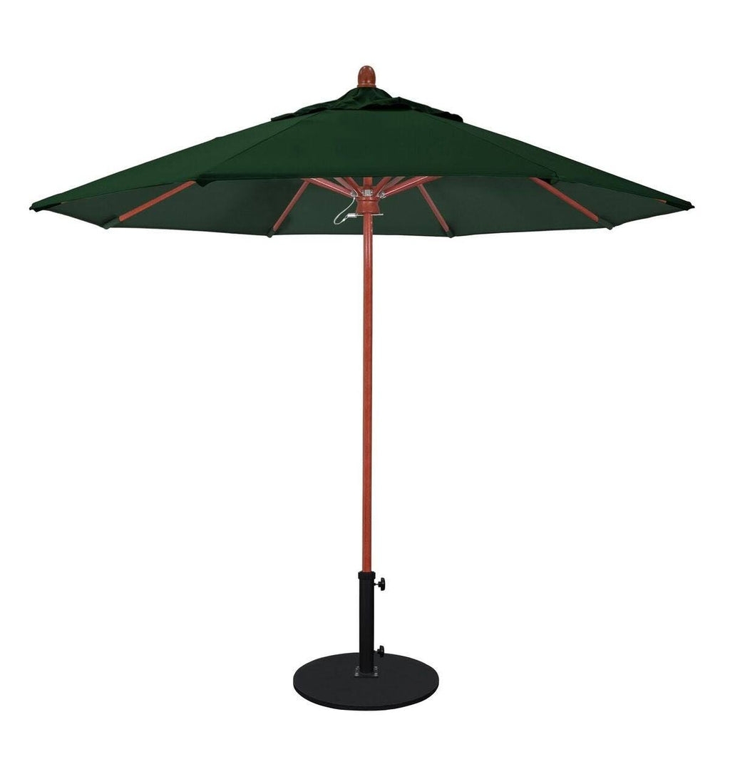 Forest Red Oak Fiberglass Pole Market Umbrella with Pulley Lift E910398