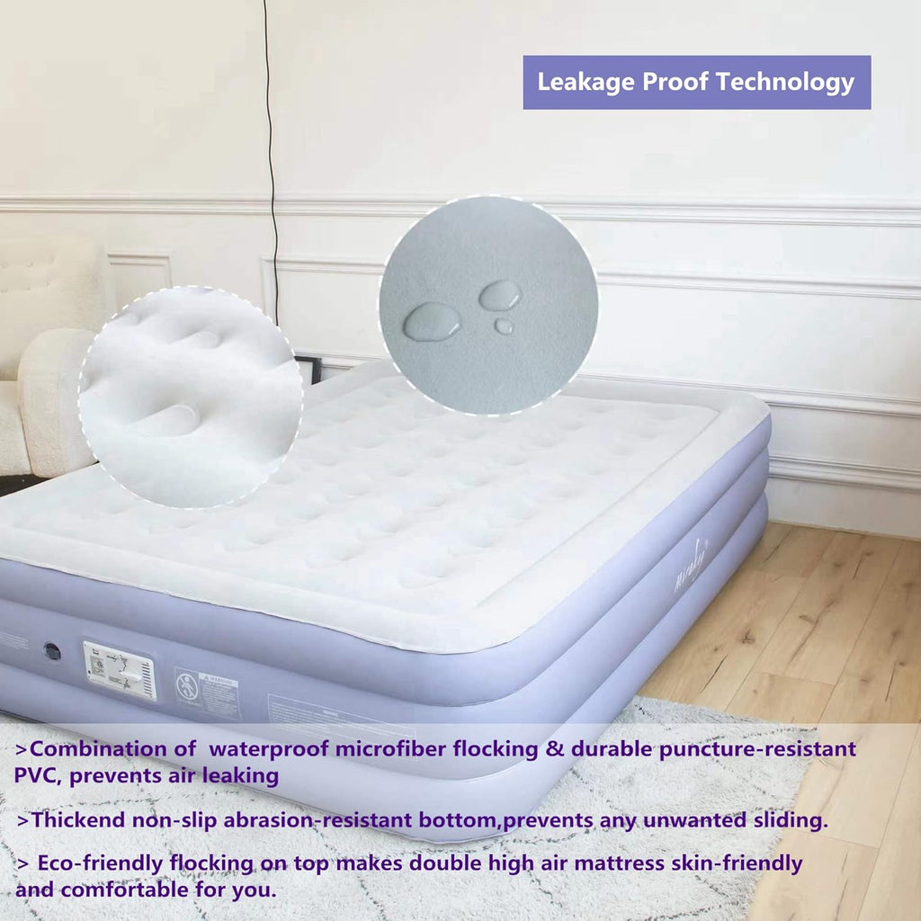 Queen Air Mattress with Built in Pump 18'' Double High Inflatable Bed C2686