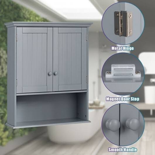 Gray Wall Mount Bathroom Storage Cabinet F24084