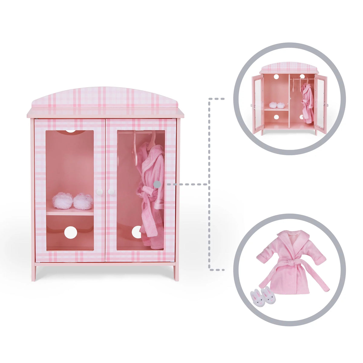 Pink Doll Robe and Slippers D28101