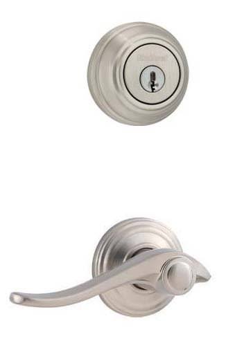 Right Hand Avalon Lever Interior Double Cylinder Handleset Trim Satin Nickel Finish H592