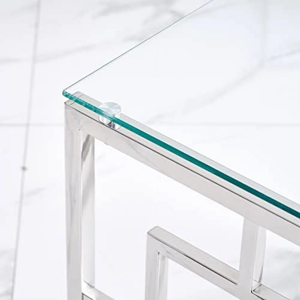 Nesting Table Set of 3 Glass Tempered Glass U8807