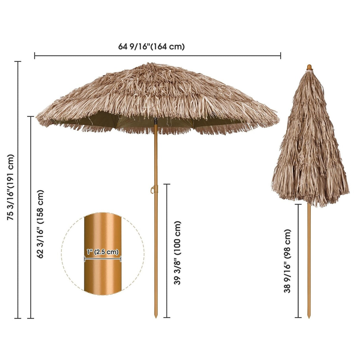 Thatched Tiki Umbrella U250