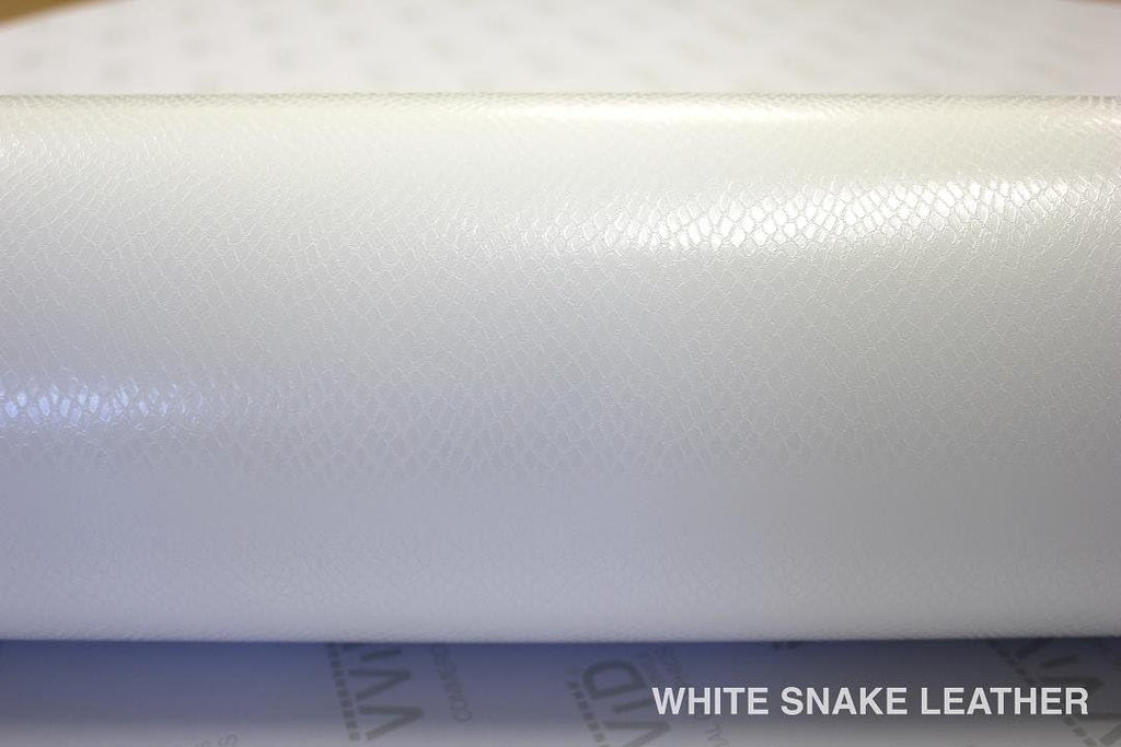 White Snake Skin Leather Vinyl Wrap Roll 3ft x 5ft Pack of 2 J91309