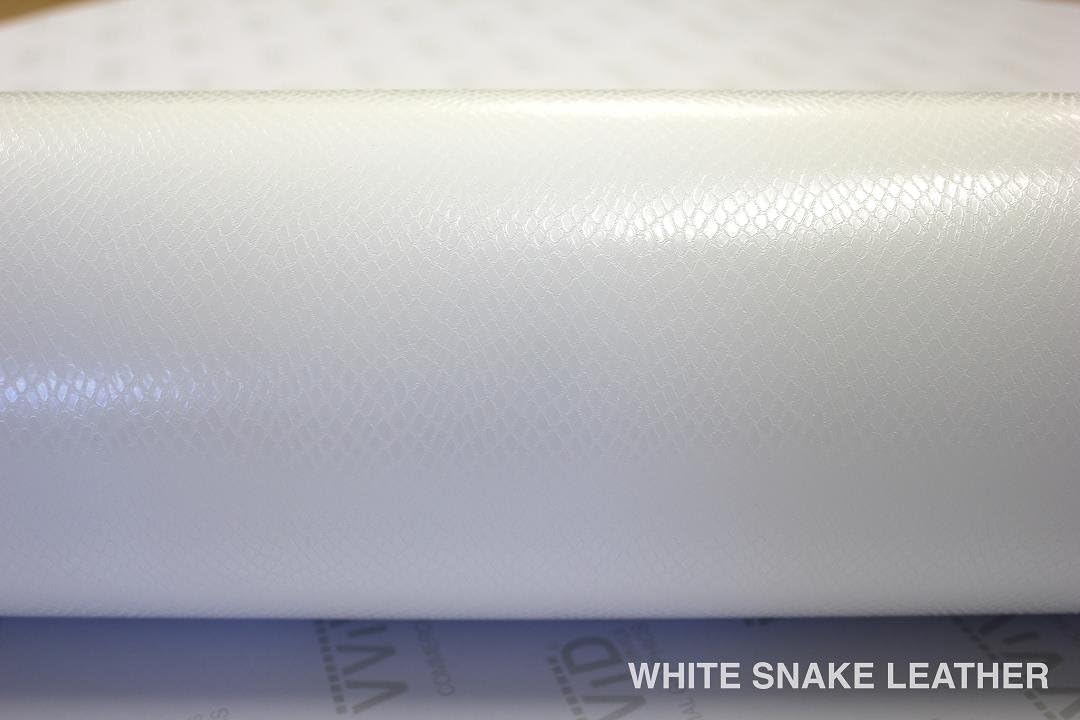 White Snake Skin Leather Vinyl Wrap Roll 3ft x 5ft Pack of 2 J91309