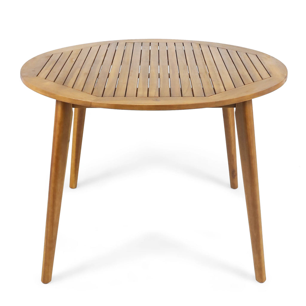 4 Seater Acacia Wood Circular Dining Set B411653