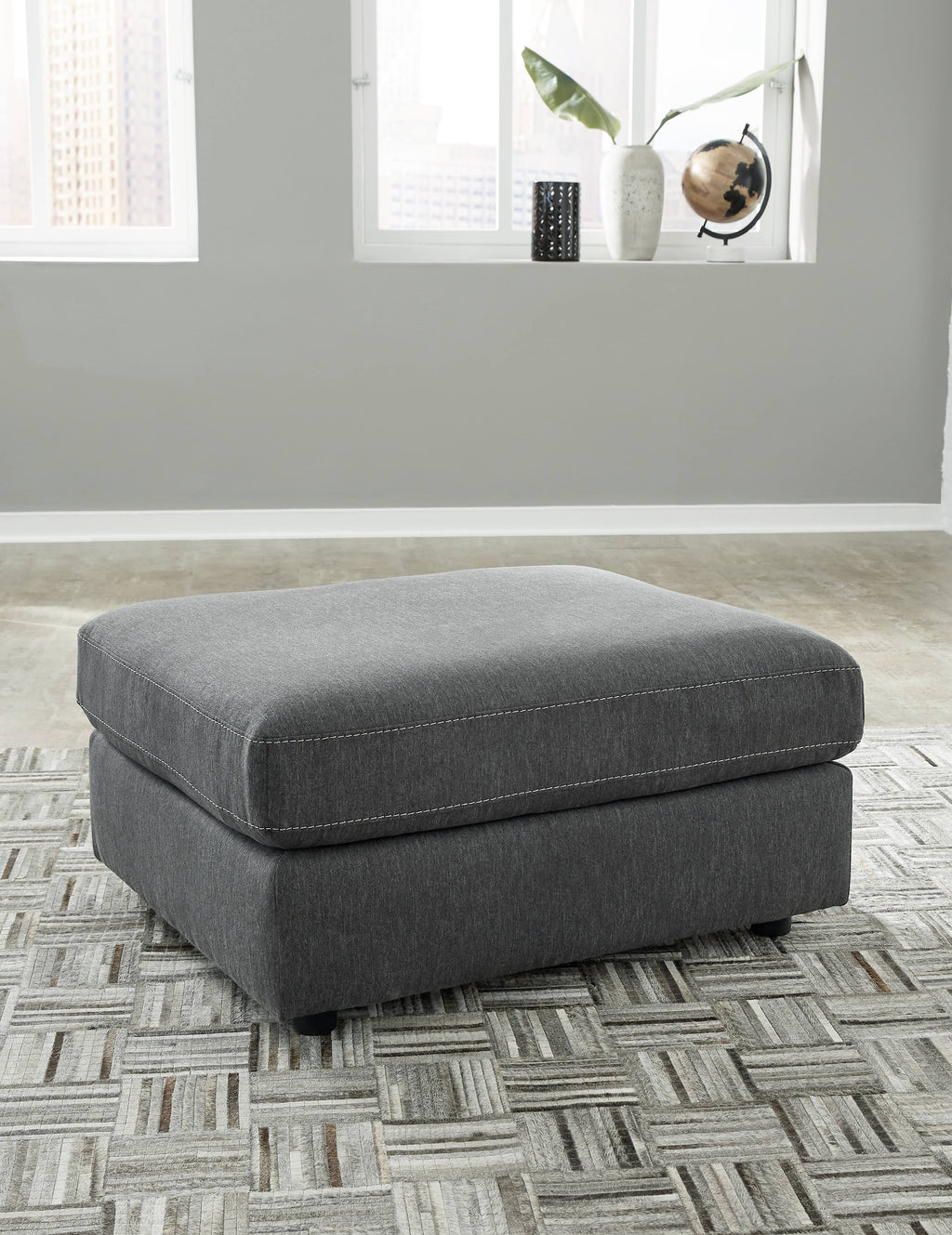 Charcoal Oversized Accent Ottoman Y56380