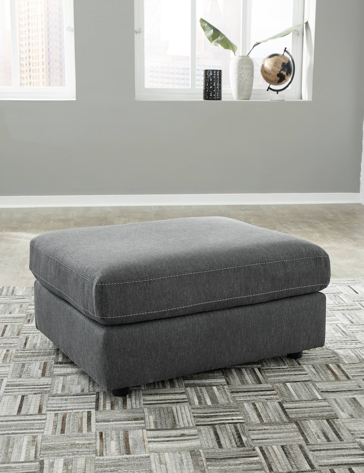 Charcoal Oversized Accent Ottoman Y56380