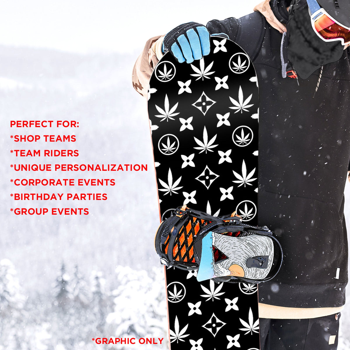 Snowboard Wrap Graphic Sticker Skin Cover with Breakaway Knife N736