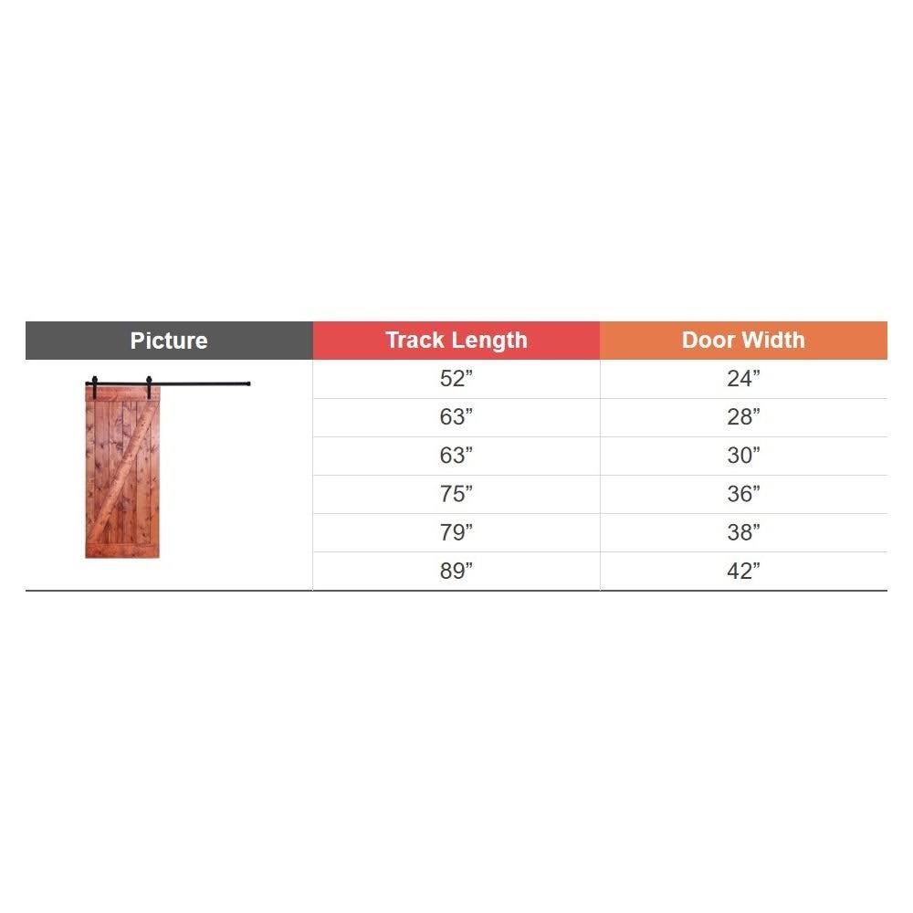 Paneled Wood Barn Door with Installation Hardware Kit D666596