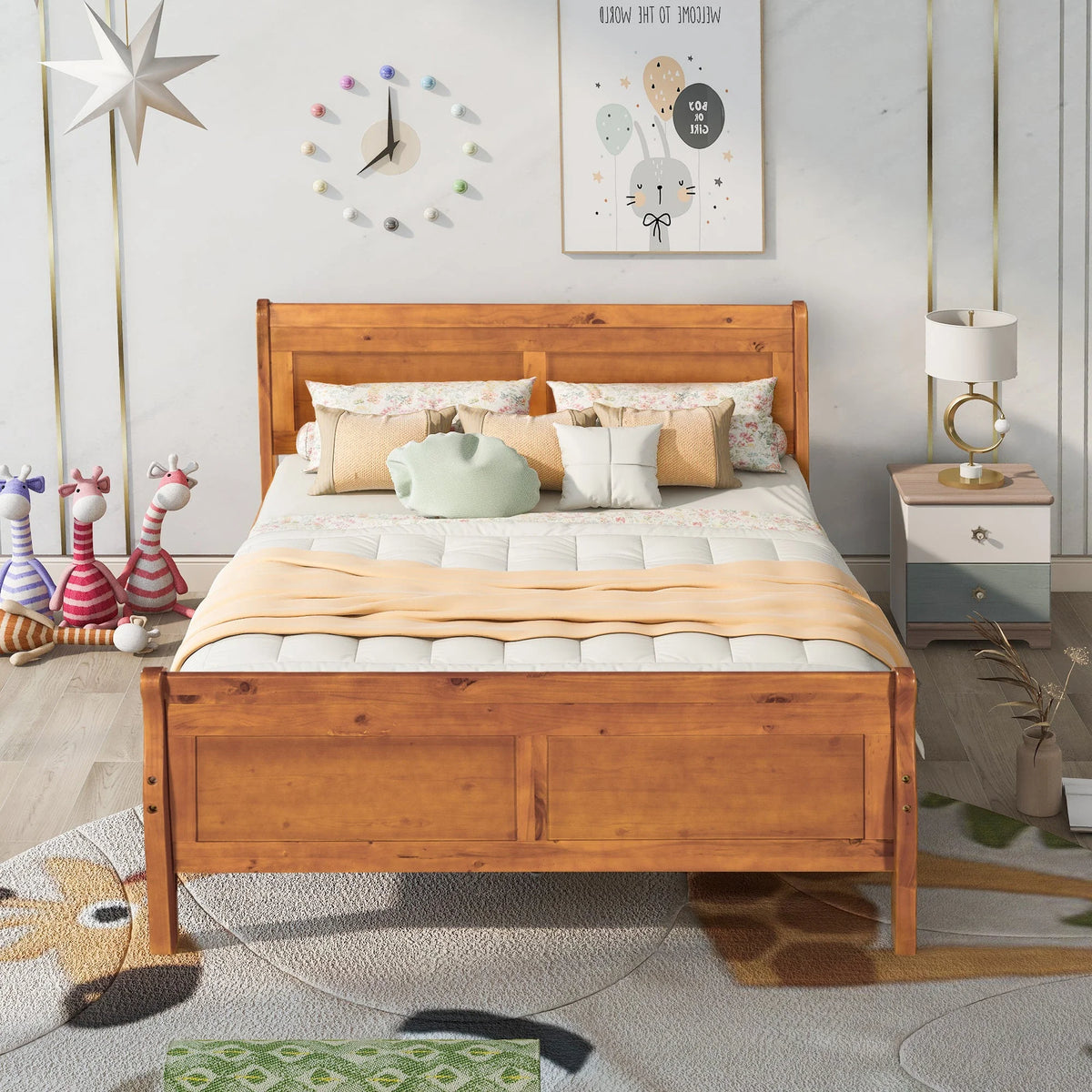 Full Size Wood Platform Bed T702496