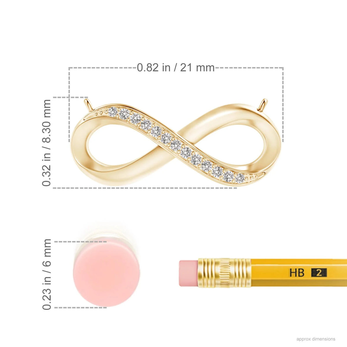 Diamond Infinity Pendant Necklace in 14K Yellow Gold X5306
