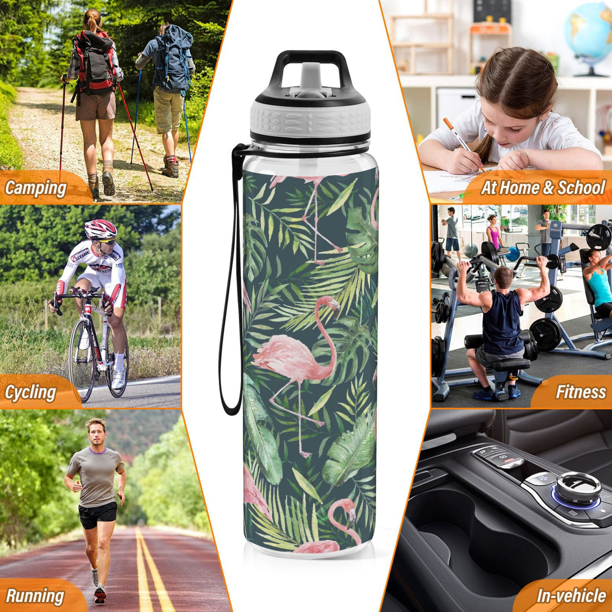 32oz Tritan Leakproof Clear Water Bottle with Straw B26722