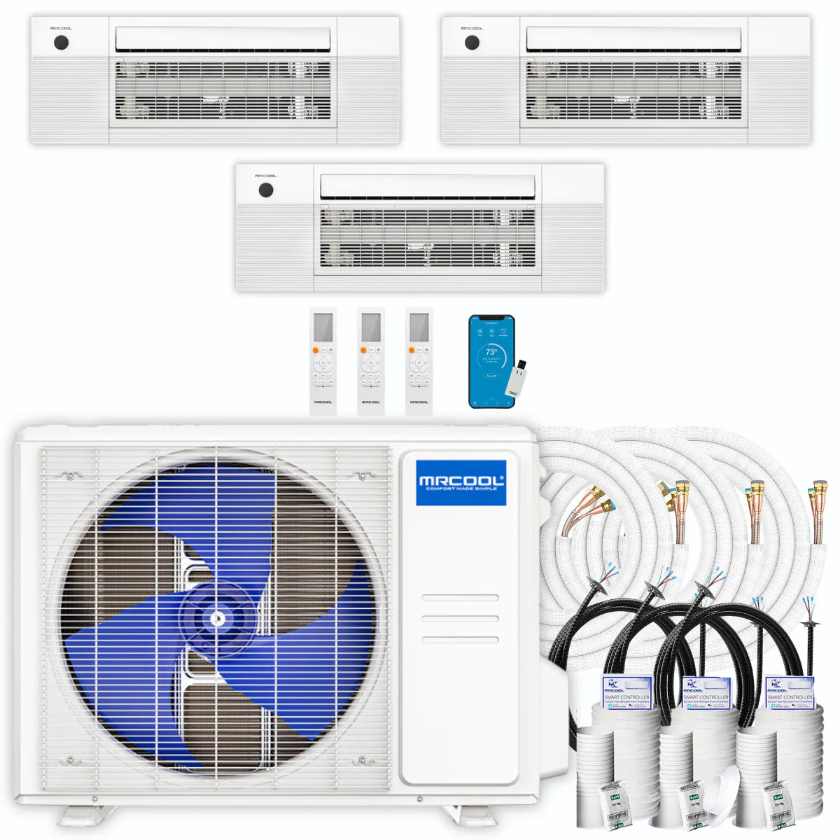 36,000 BTU 3 Zone Ceiling Cassette Ductless Air Conditioner and Heat Pump B5355
