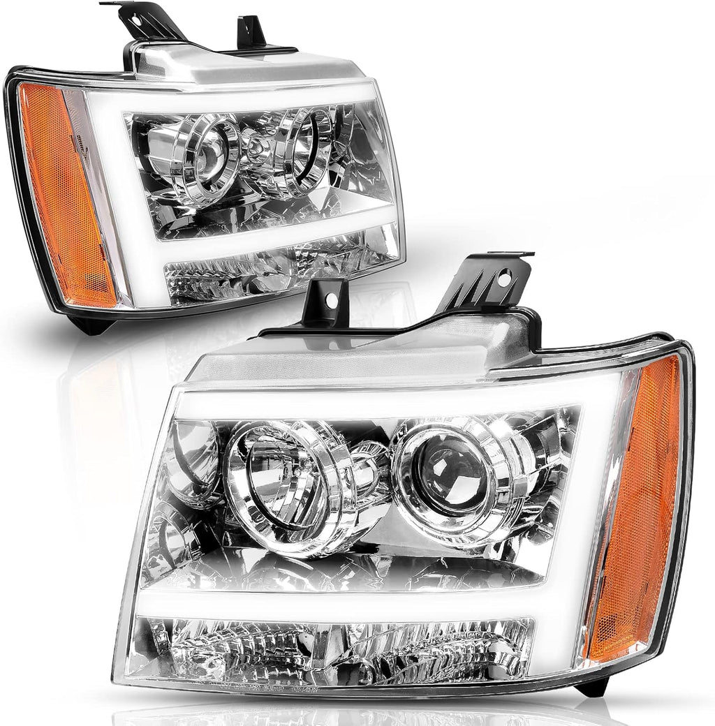 LED DRL Projector Headlight Assembly Black Housing Q293475