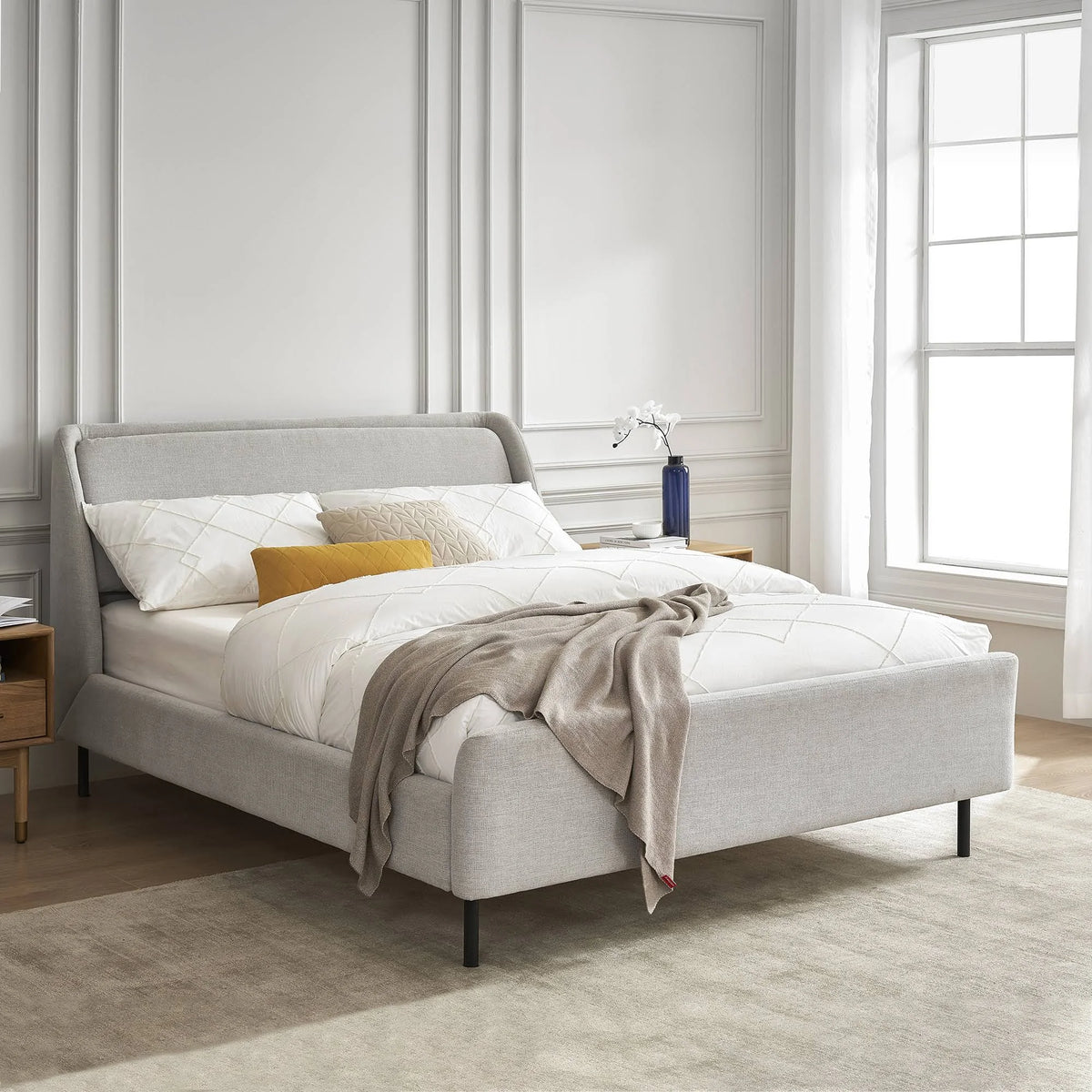 King Size Bed, Shell Gray O4834