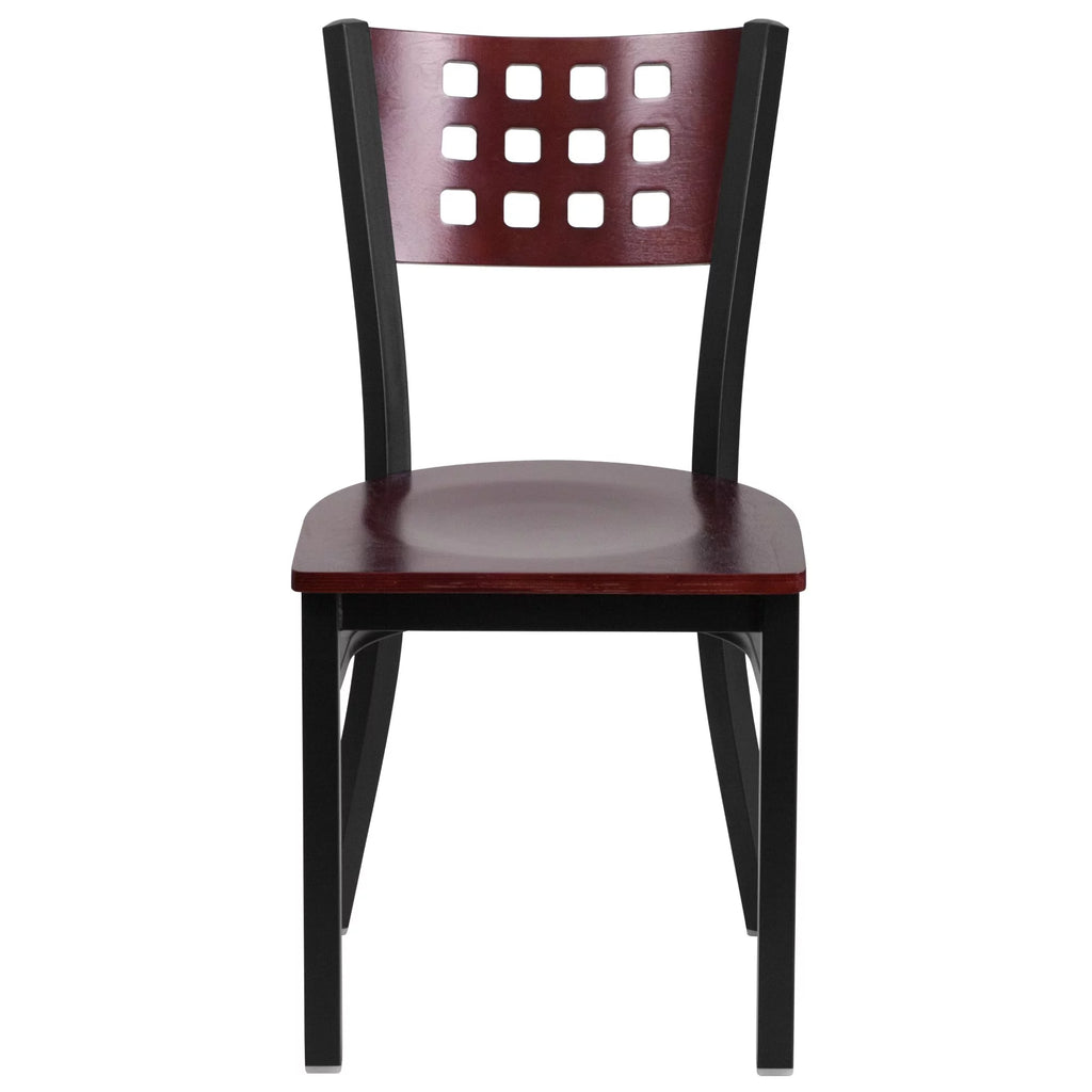 Black Cutout Back Metal Dining Chair O541