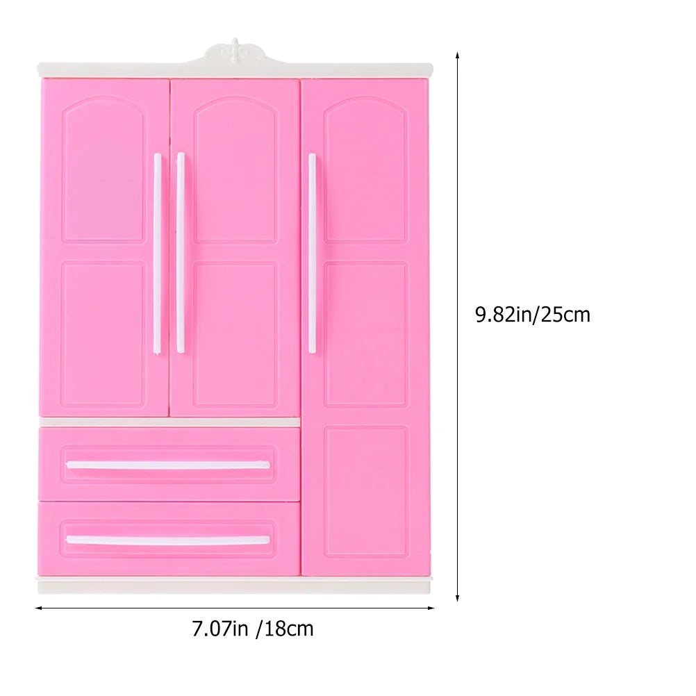 Doll Wardrobe Coat Hangers Furniture Storage Closet Rack T223