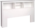 White Full/Queen Headboard with 3 Compartments S81865