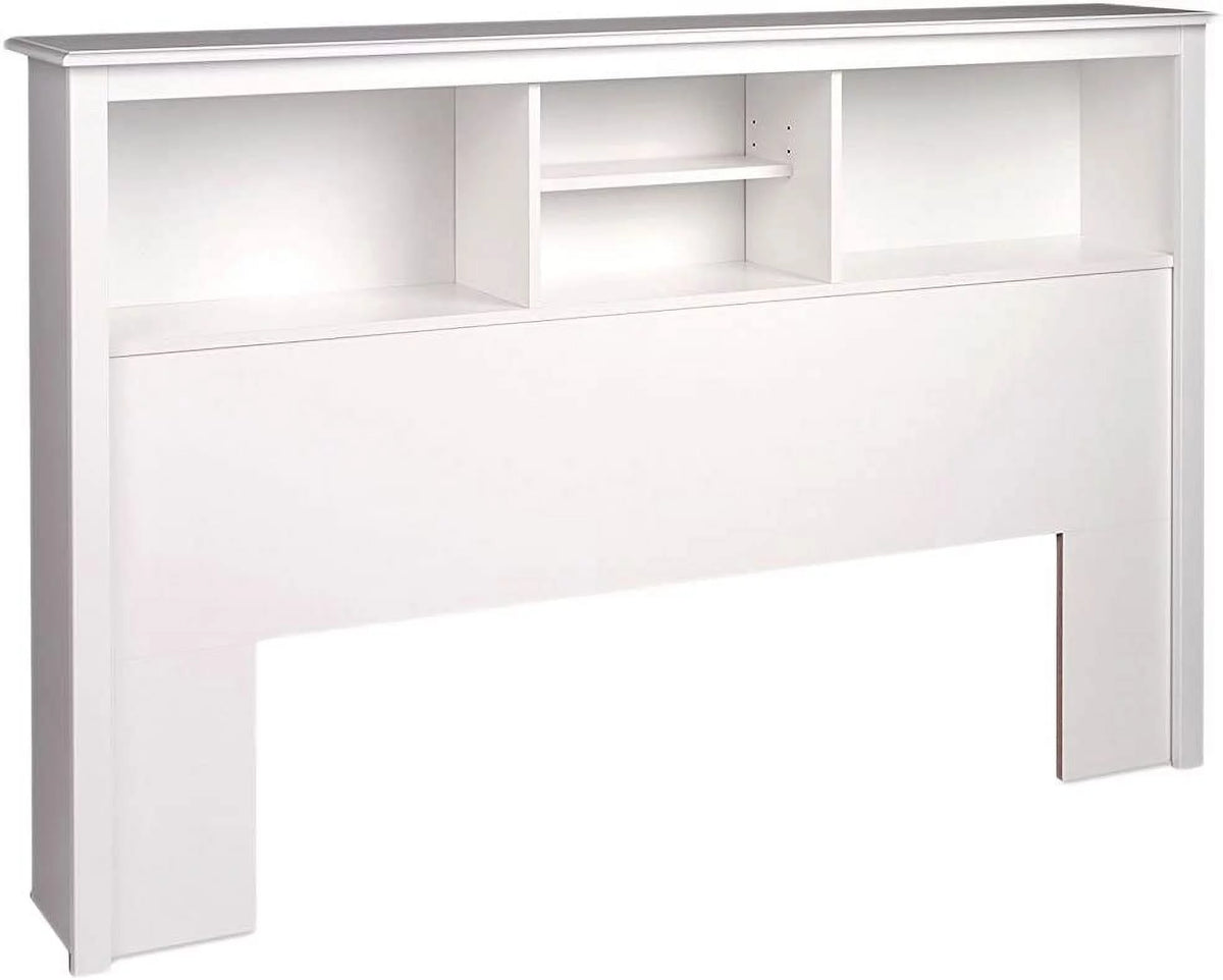 White Full/Queen Headboard with 3 Compartments S81865