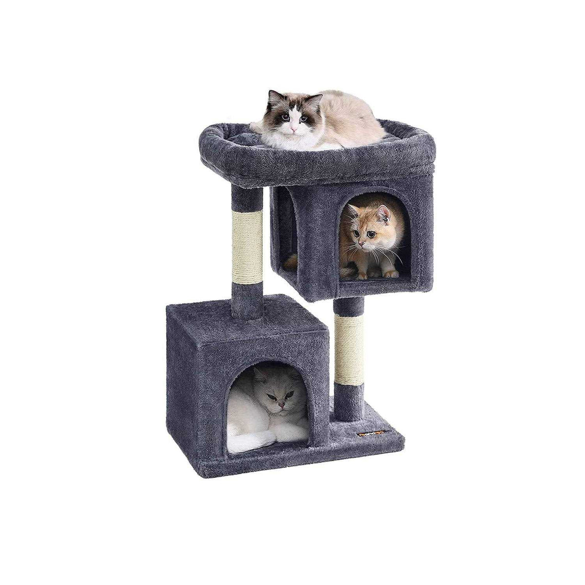 Cat Tree with Sisal Scratching Posts and 2 Plush Condos K86095