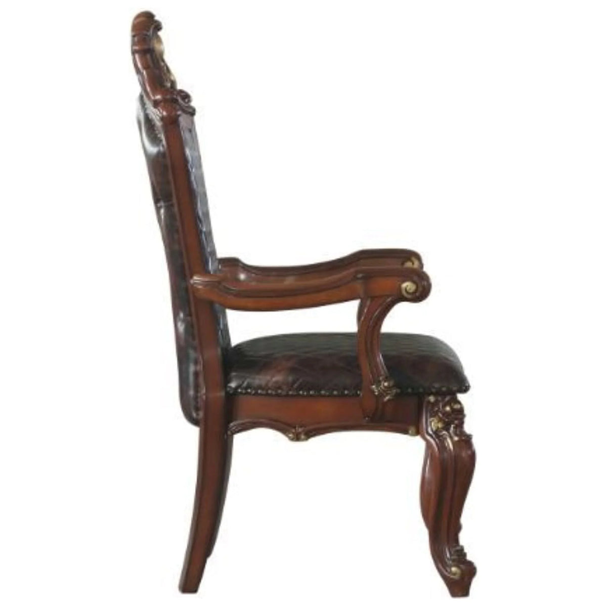 Arm Chair Set of 2 Cherry Oak PU I695