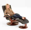 Black and Brown Recliner Chair with Ottoman L318
