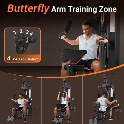 Black 150 Lbs Weight Stack Workout Station F1890