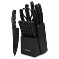 15 Piece Full Tang Black Kitchen Knife Block Set I706