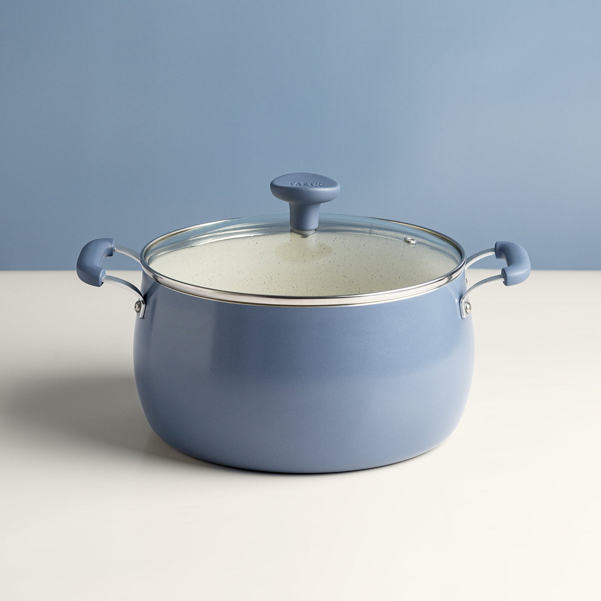 Slate Blue 5 Quart Non-Stick Ceramic Dutch Oven with Glass Lid M394