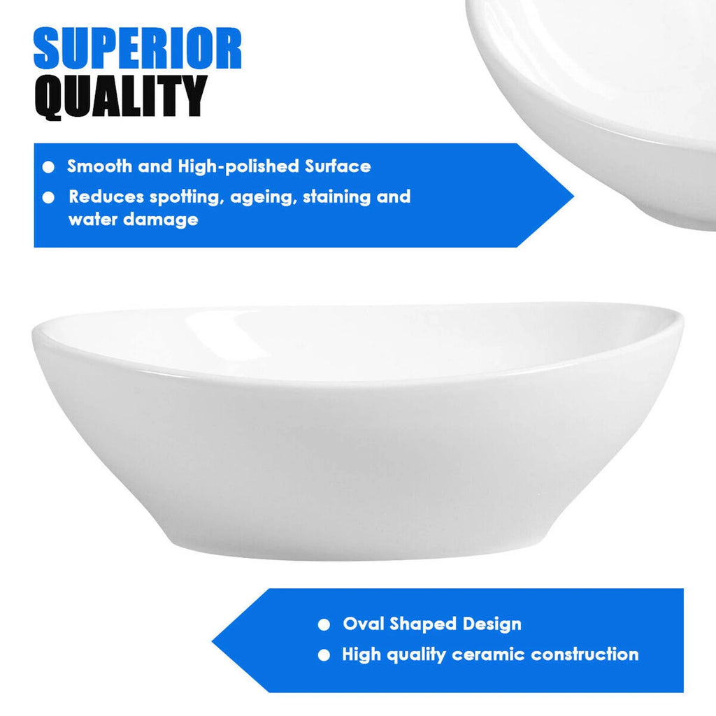 Oval Ceramic Vessel Sink with Pop Up Drain T67458