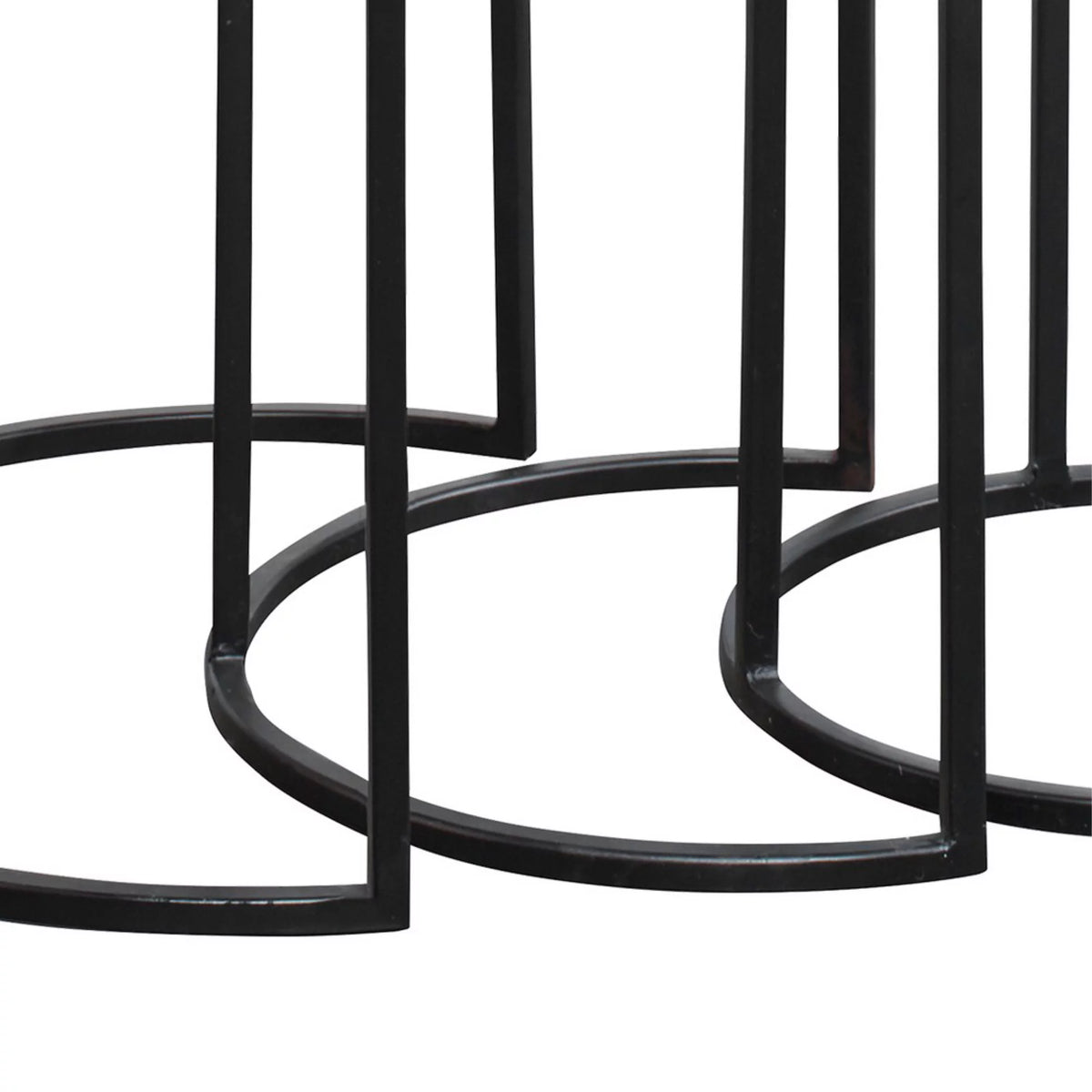 Metal Frame Round Top Nesting Tables, Set of 3, Espresso B61055