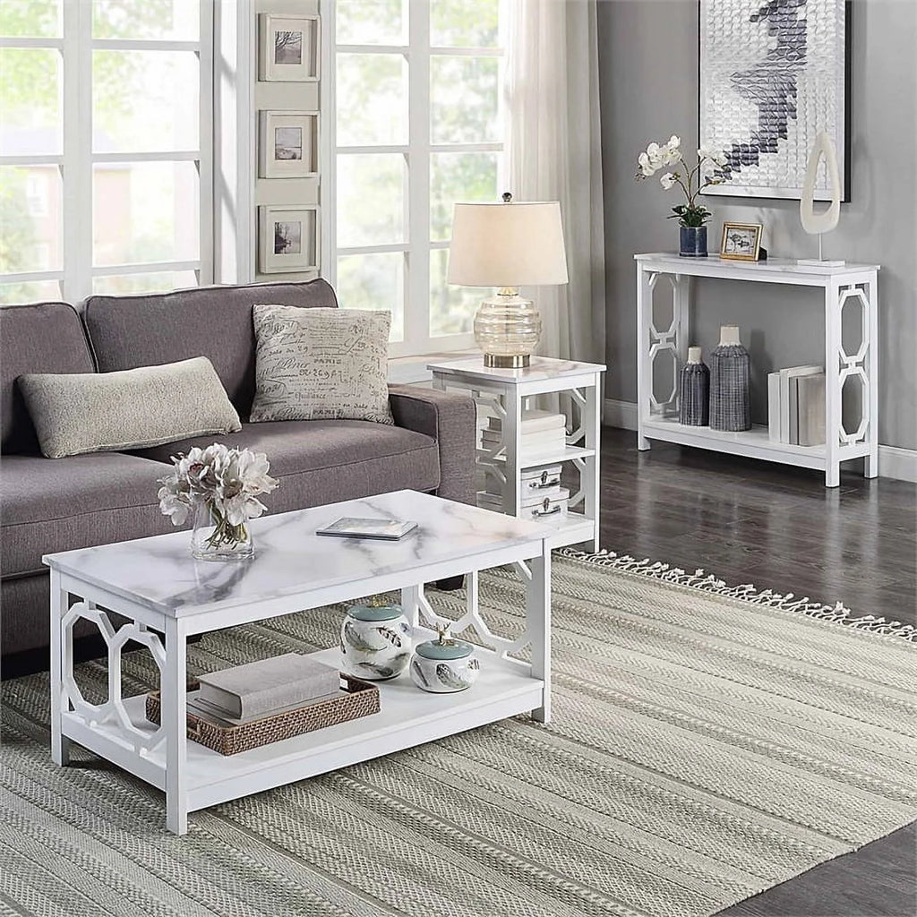 White Coffee Table with Shelf G3510