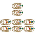 40 PCS Natural Rope Throwing Toss Rings Game Wooden Playset L6821