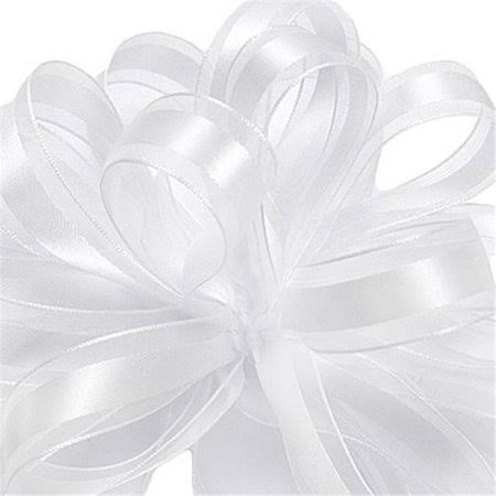 White Satin and Sheer Craft Ribbon, 1.6cm Wide by 100-Yard Spool R44162