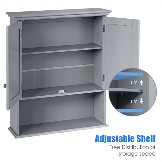 Gray Wall Mount Bathroom Storage Cabinet F24084