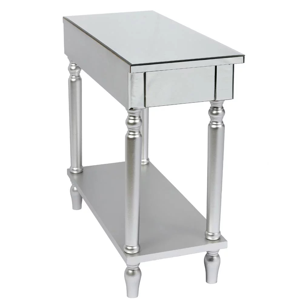 Mirrored Sofa Table with Shelf E755